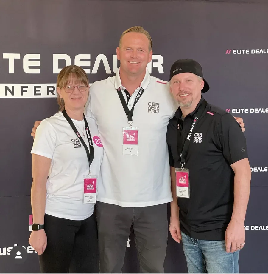 Seth Thomas and Heather Humphrey of APC Auto Spa at an industry conference